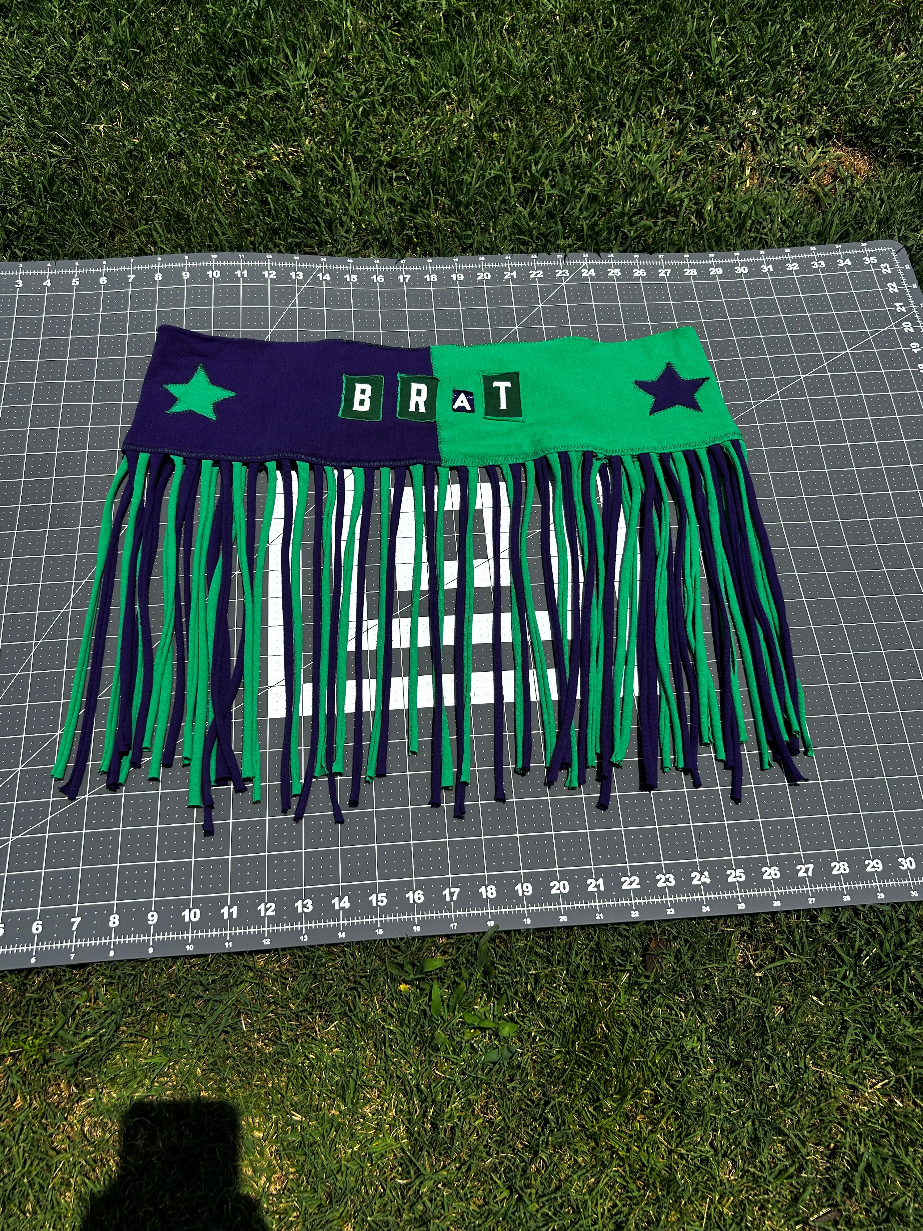 Purple & Green FunkyFringeBelt | Upcycled Rave Accessory