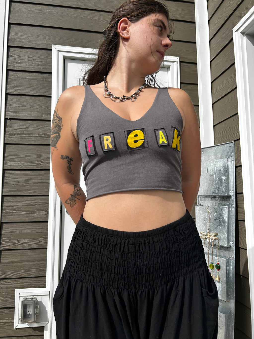 Upcycled Cotton Tank Top | Freak Crop Top