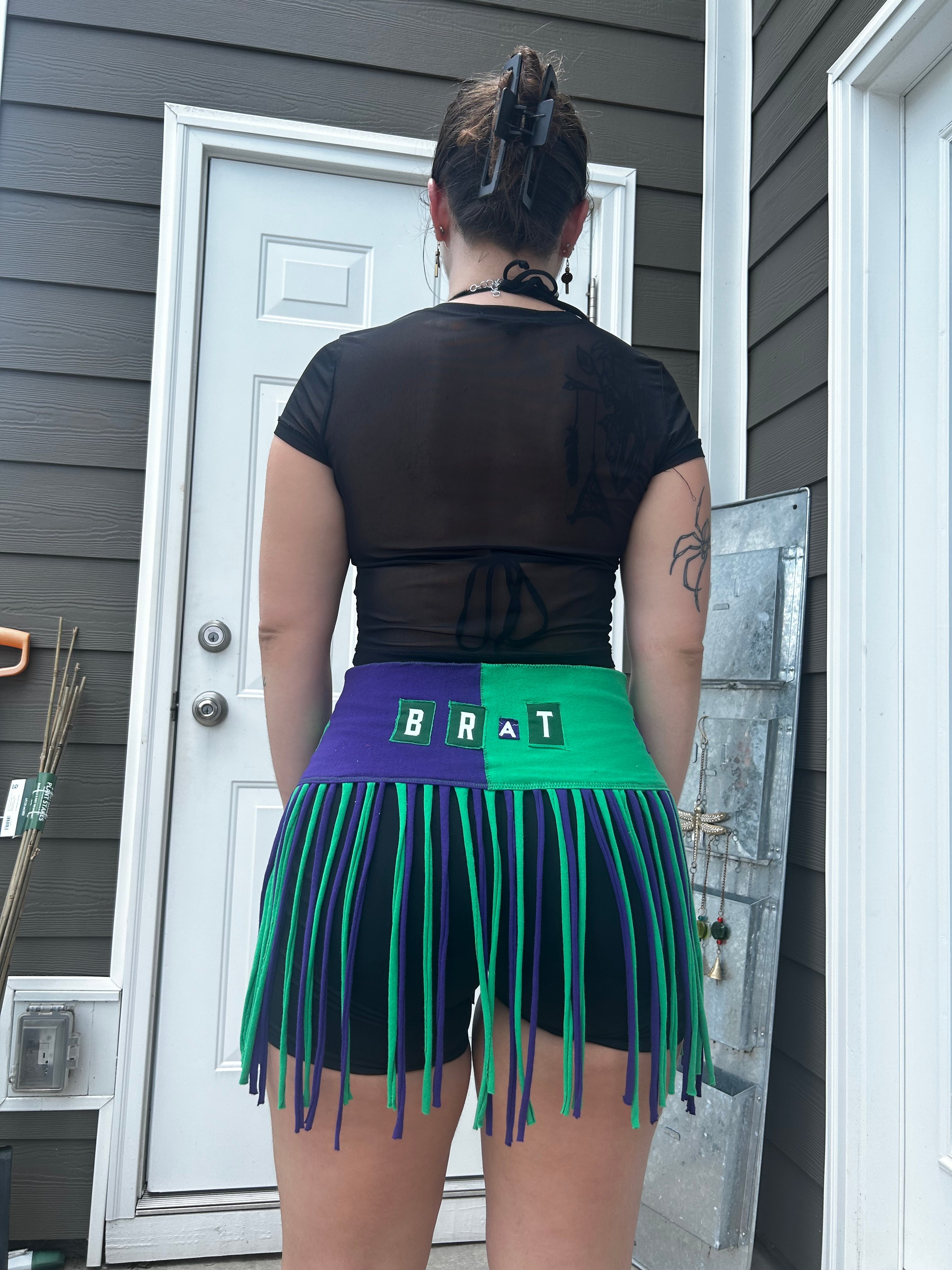Purple & Green FunkyFringeBelt | Upcycled Rave Accessory