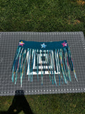 Blue & TieDye FunkyFringeBelt | Upcycled Rave Accessory