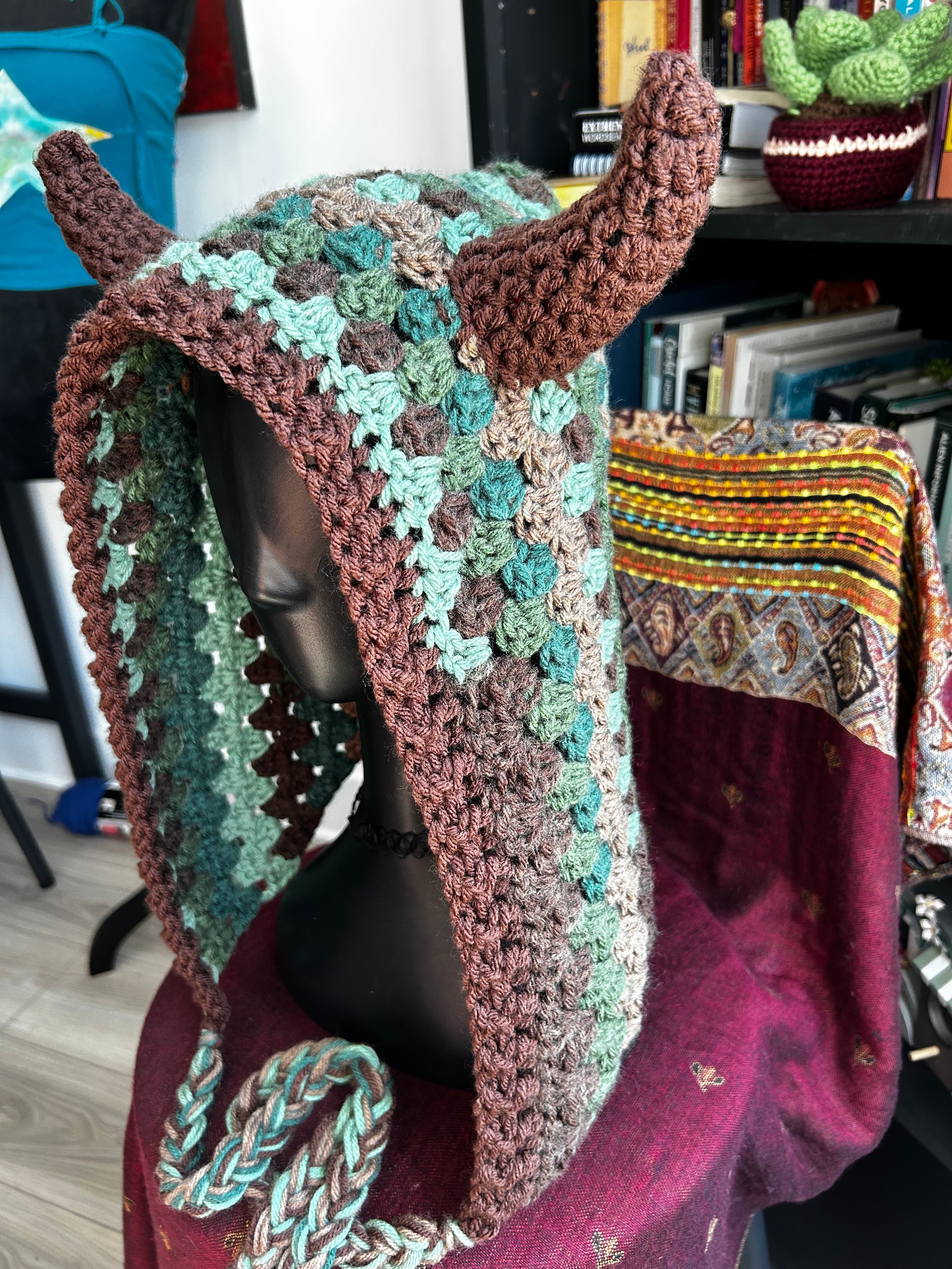 Crochet Hood with Horns | Forest Spirit