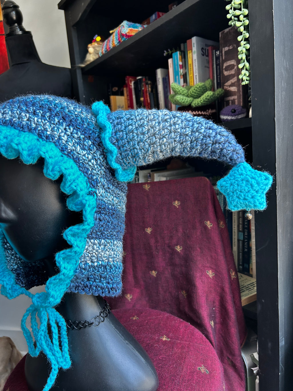 Blue Razz Jester Hat | Crochet Jester Hat