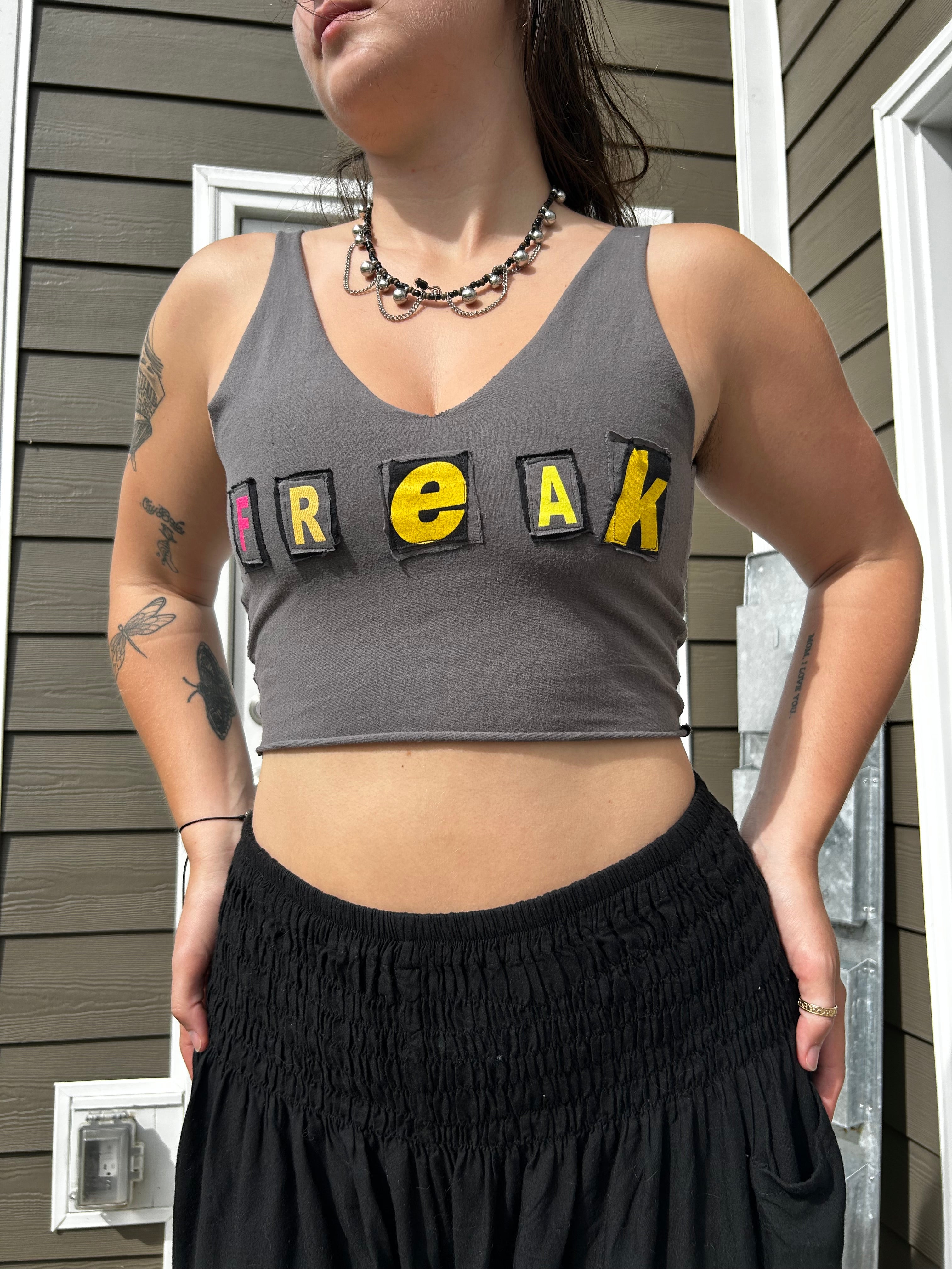 Upcycled Cotton Tank Top | Freak Crop Top