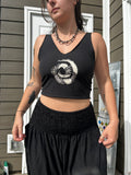 Upcycled Cotton Tank Top with Spiral