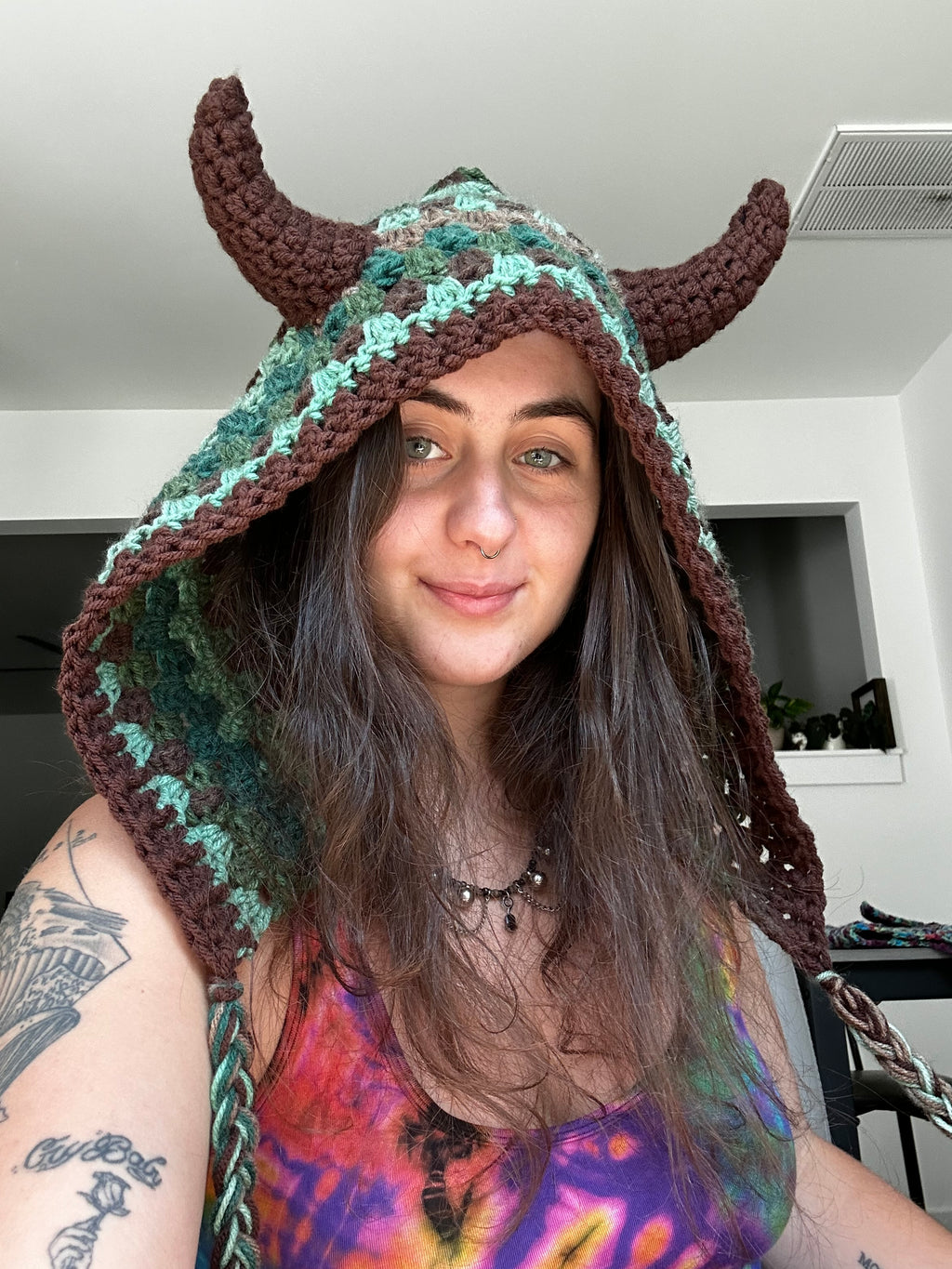 Crochet Hood with Horns | Forest Spirit