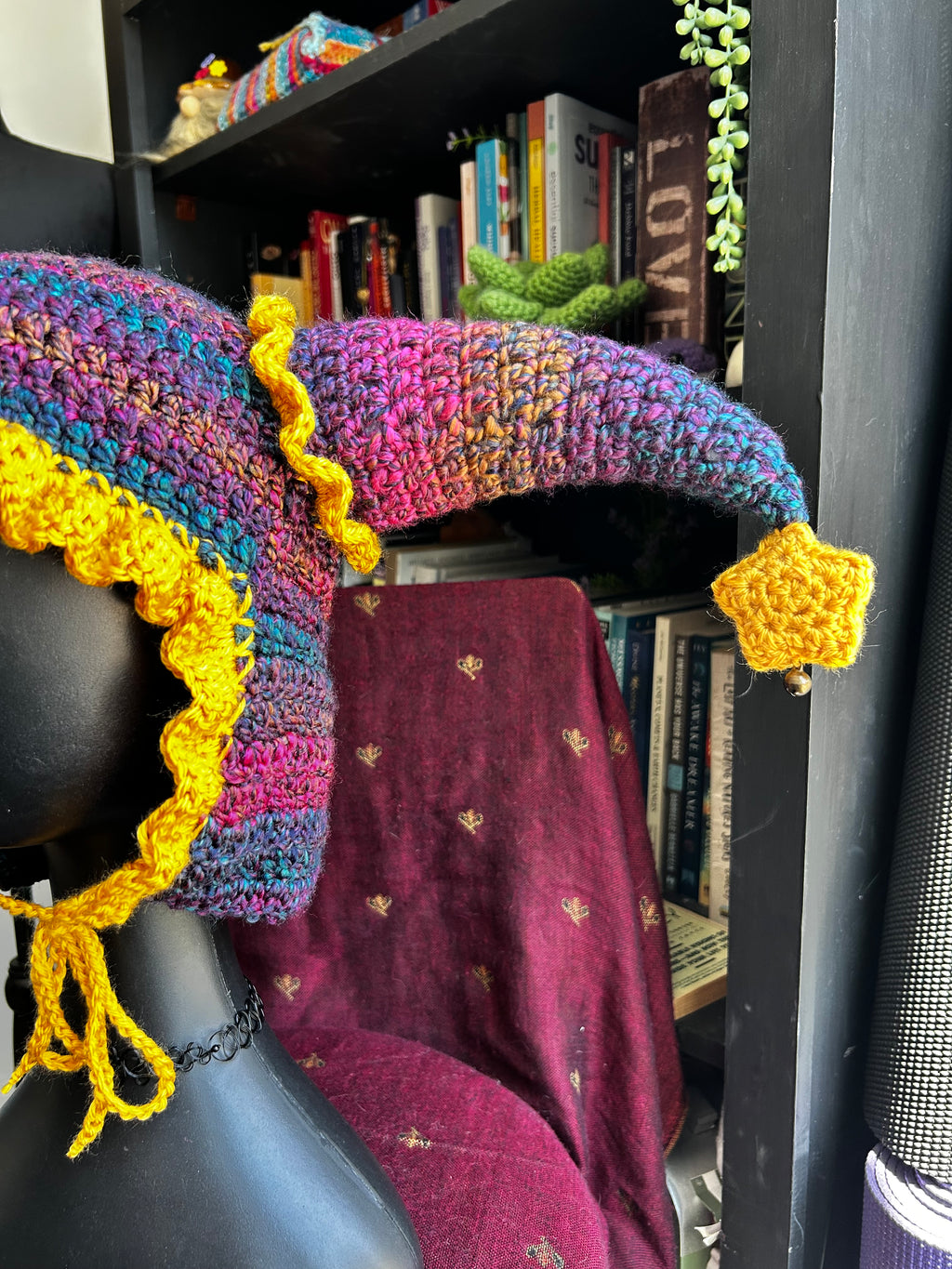 Starry Night Jester Hat | Crochet Jester Hat