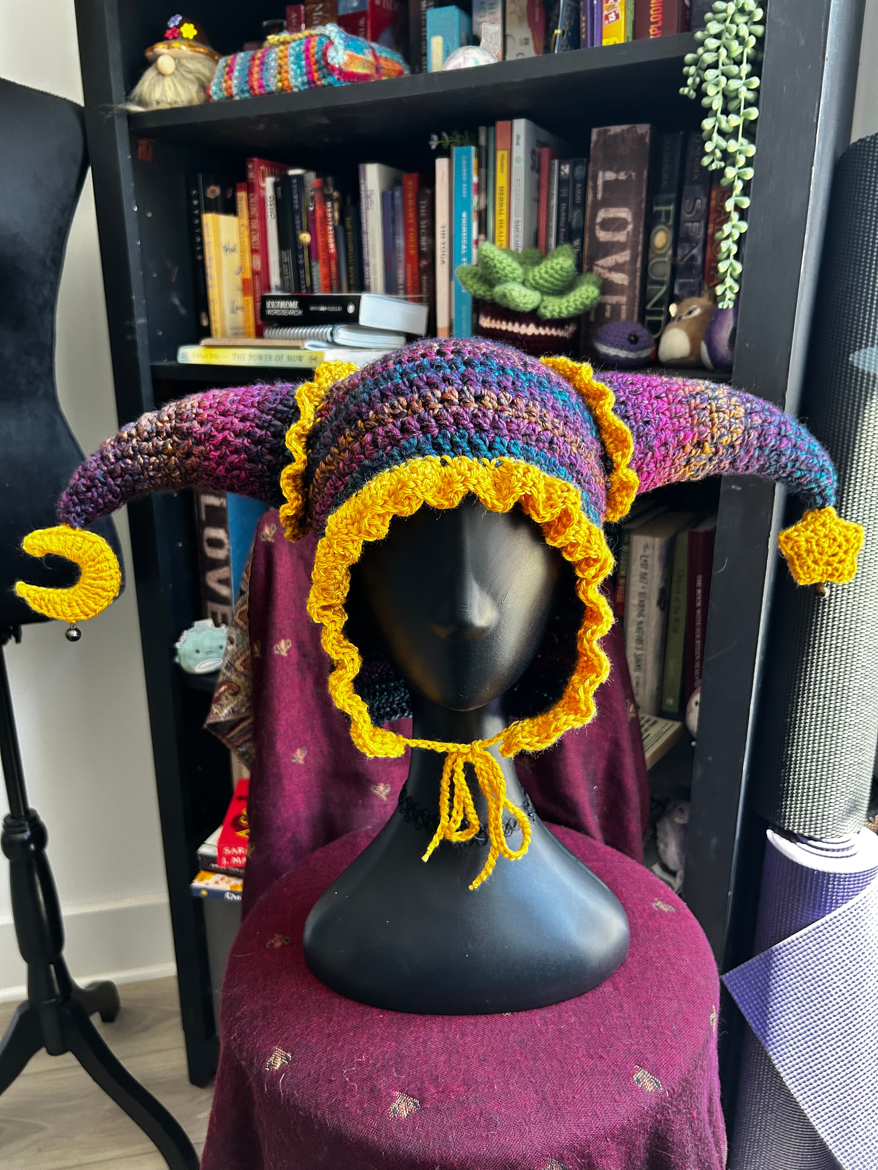 Starry Night Jester Hat | Crochet Jester Hat
