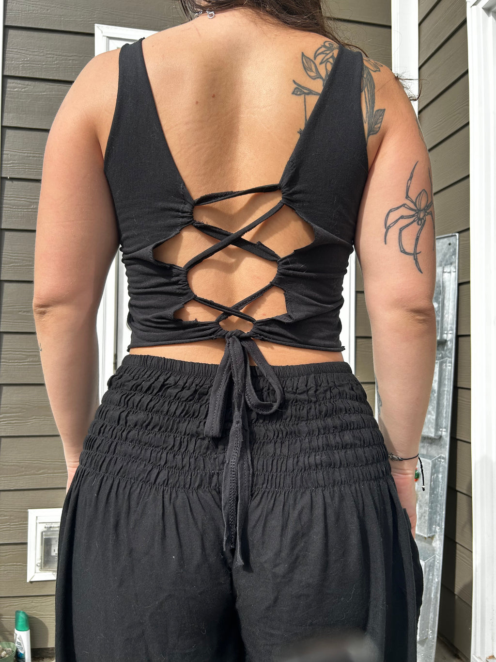 Upcycled Cotton Tank Top with Spiral