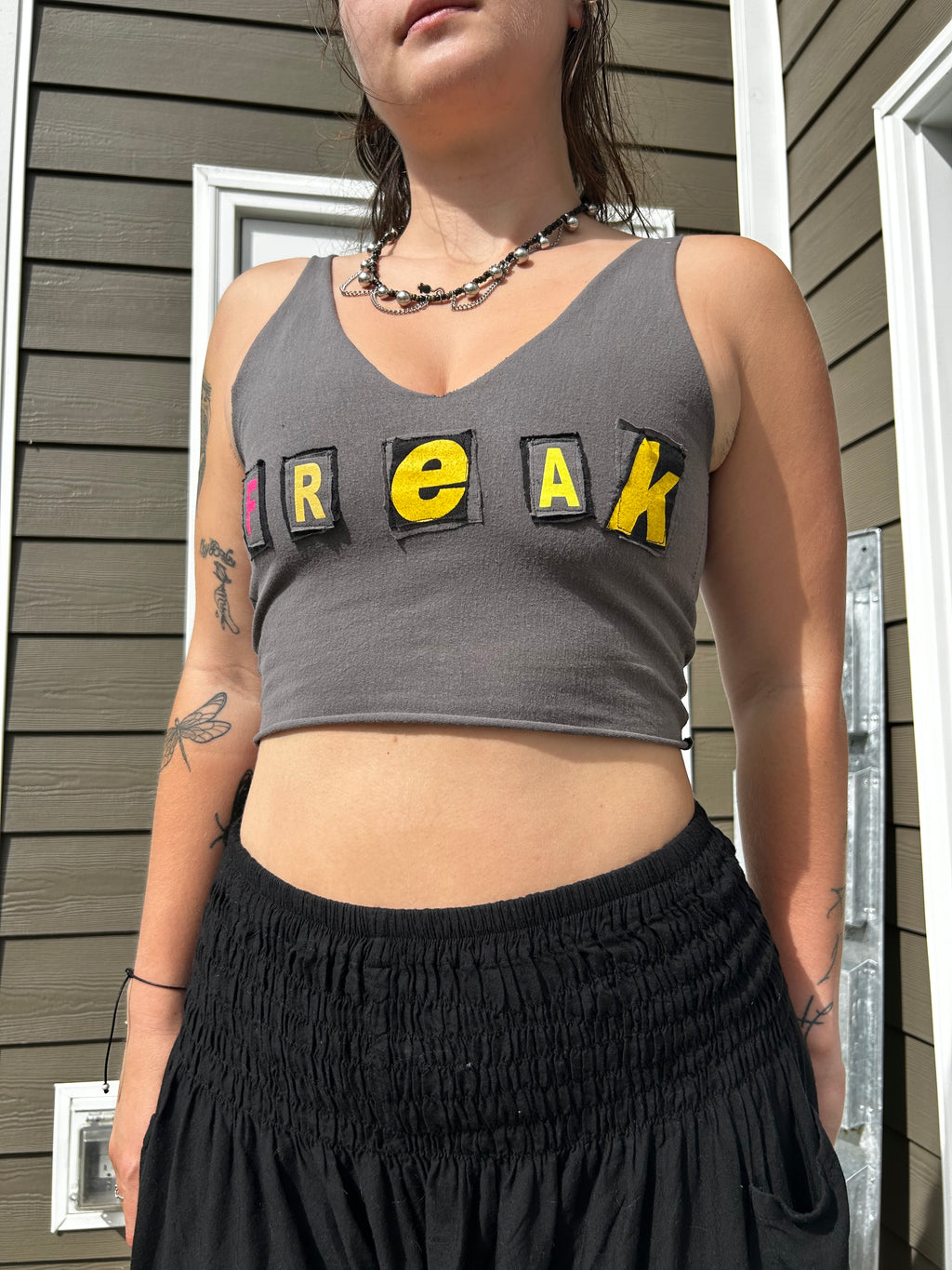 Upcycled Cotton Tank Top | Freak Crop Top