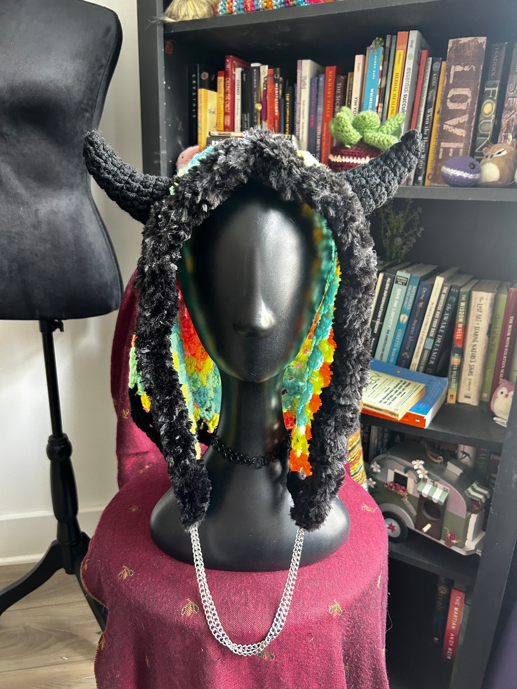 Crochet Hood with Horns | Retro Viking