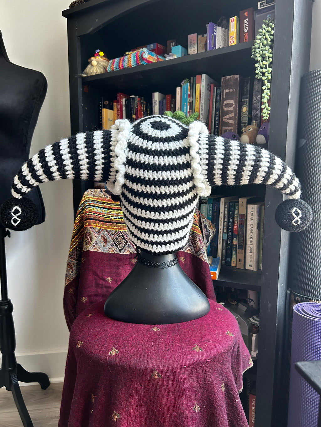 Trippy Balls | Crochet Jester Hat with 8 Ball Squeakers Inside