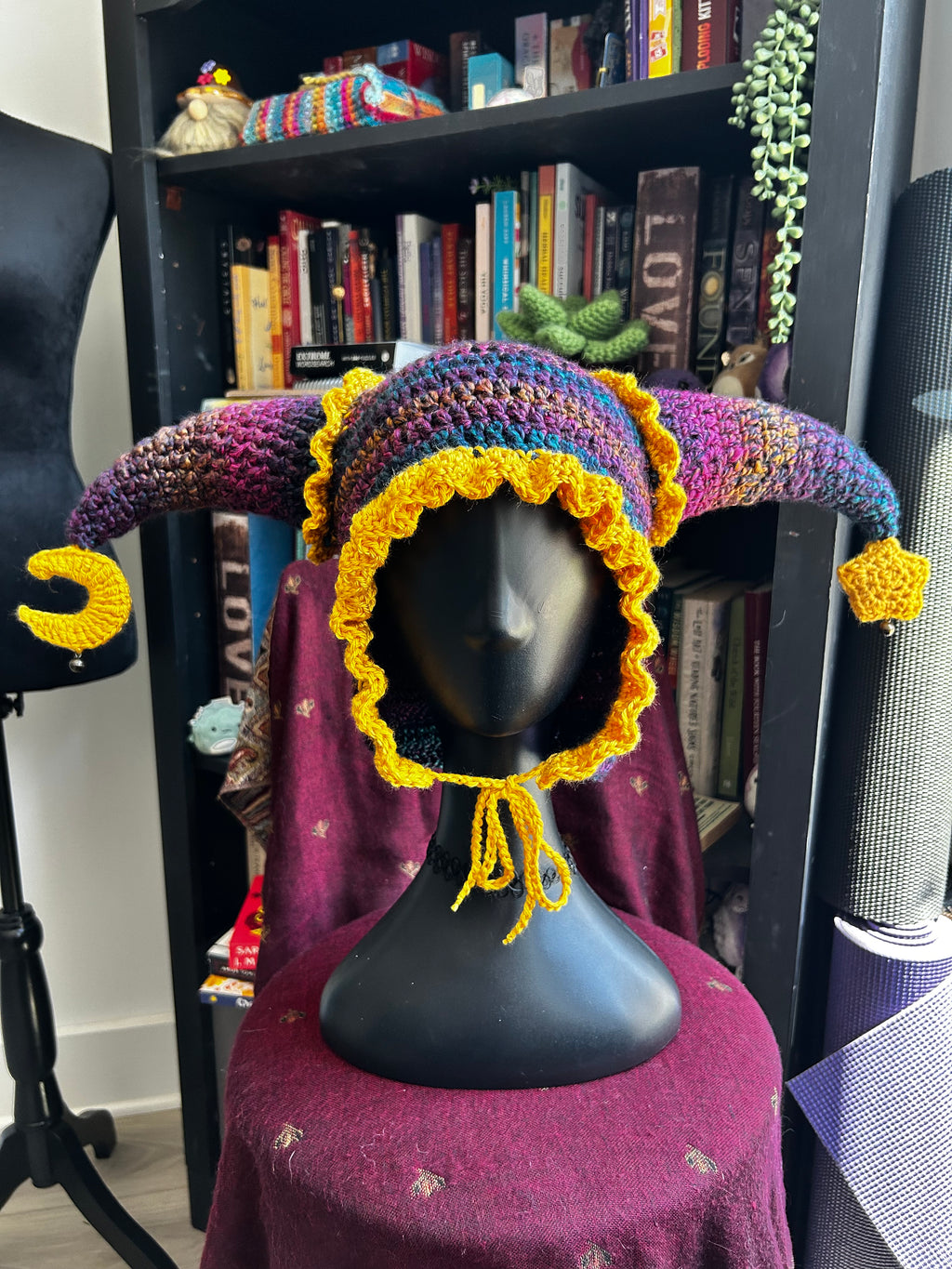 Starry Night Jester Hat | Crochet Jester Hat