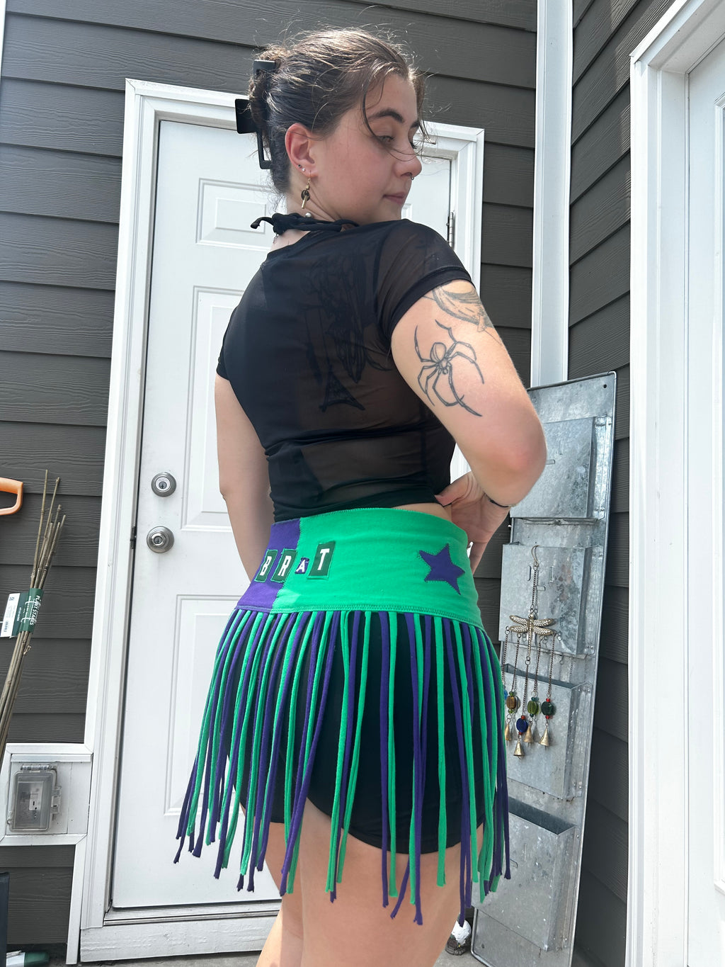 Purple & Green FunkyFringeBelt | Upcycled Rave Accessory