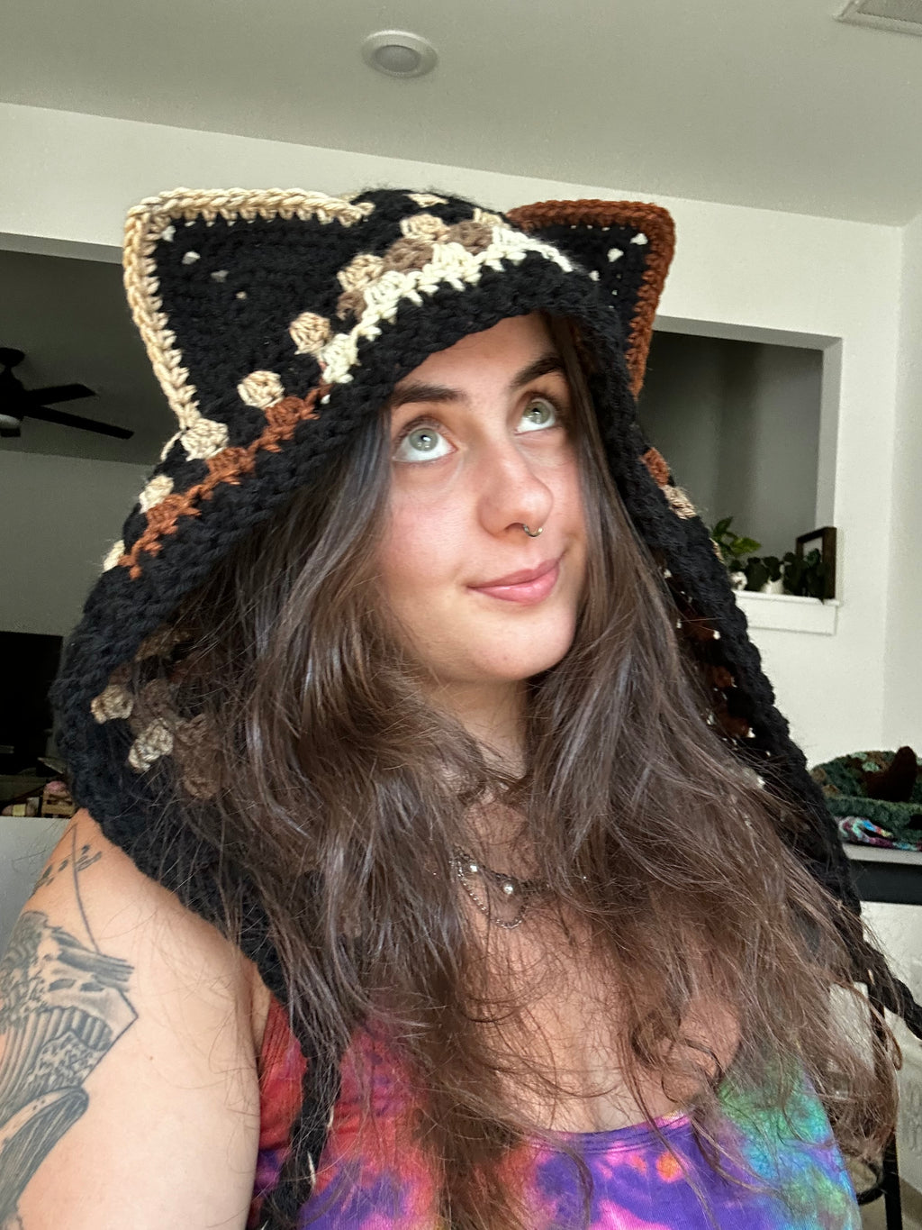 Crochet Magical Cat Hood | Calico Cat