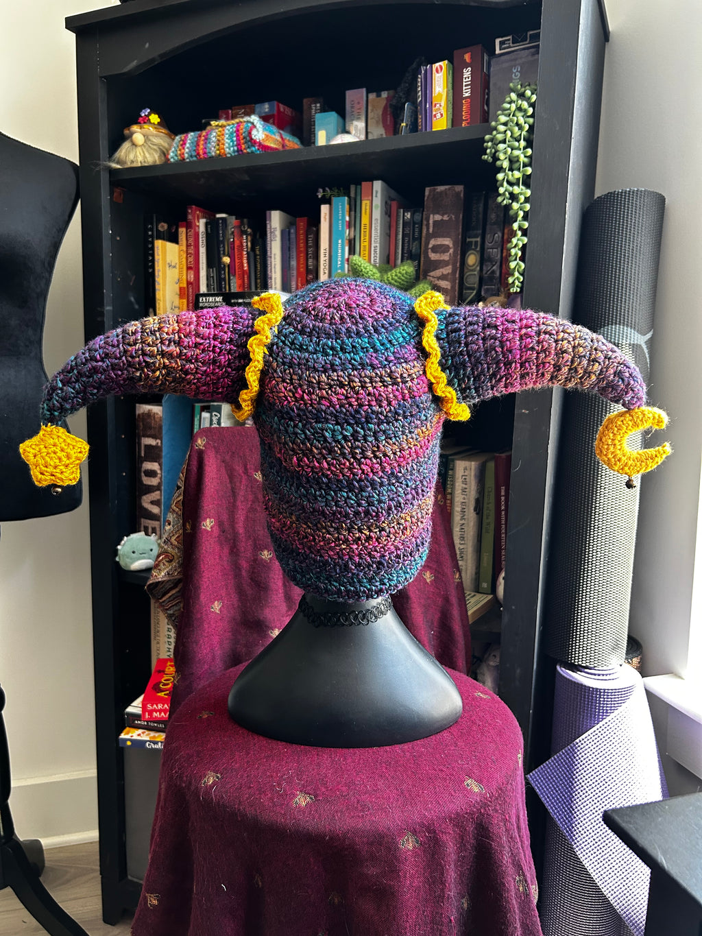 Starry Night Jester Hat | Crochet Jester Hat