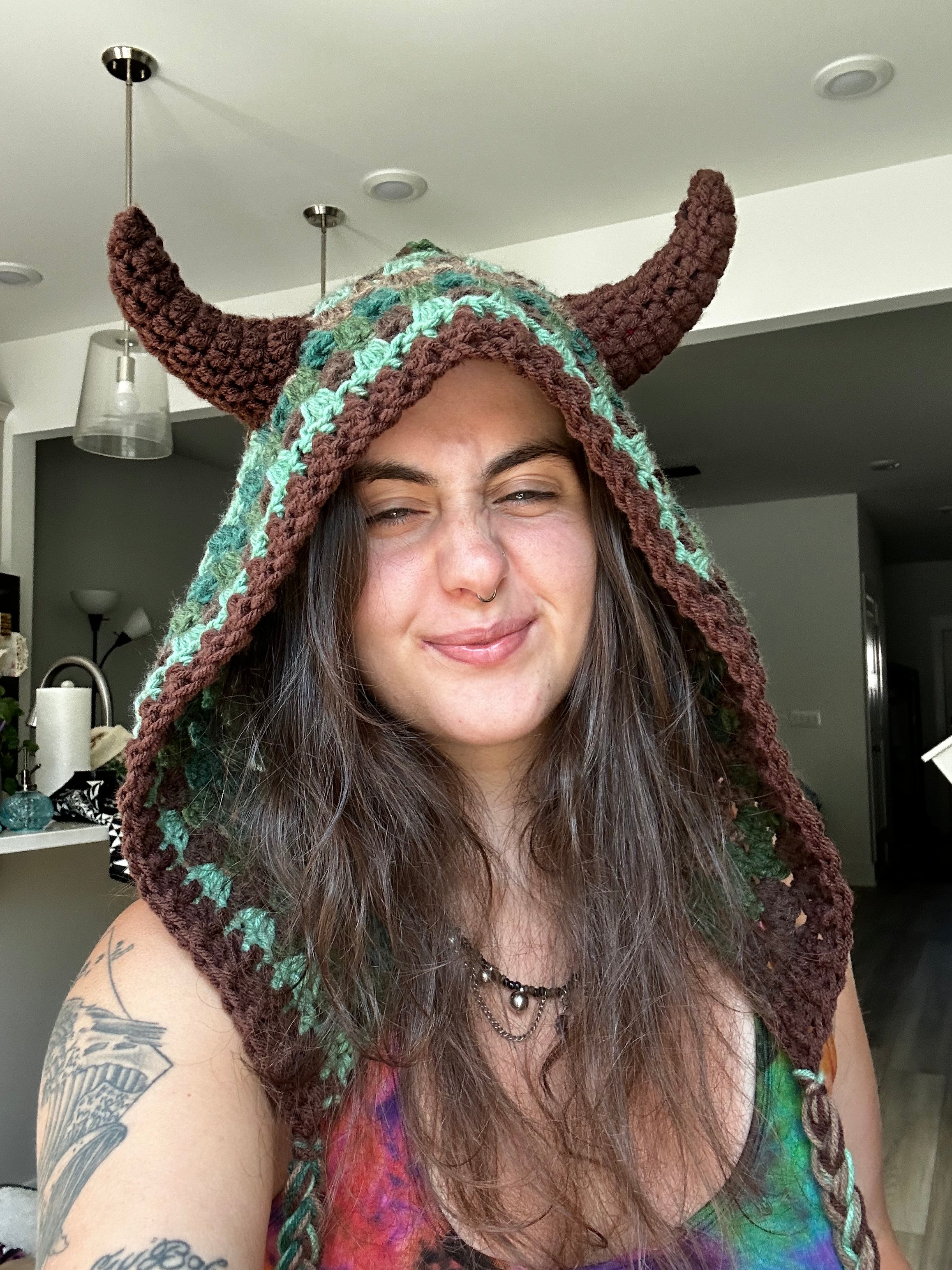Crochet Hood with Horns | Forest Spirit