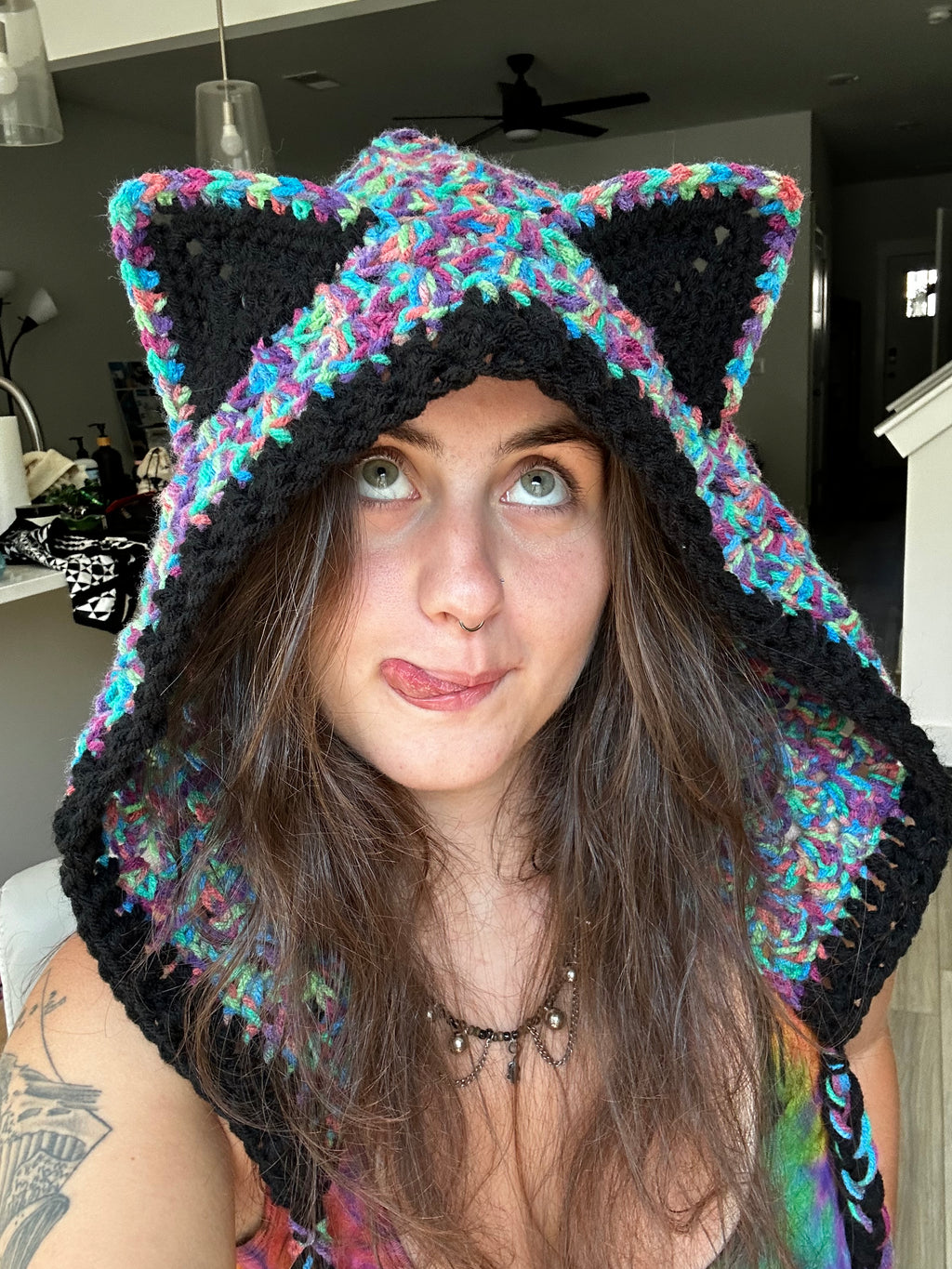 Crochet Magical Cat Hood | Funfetti Kitty