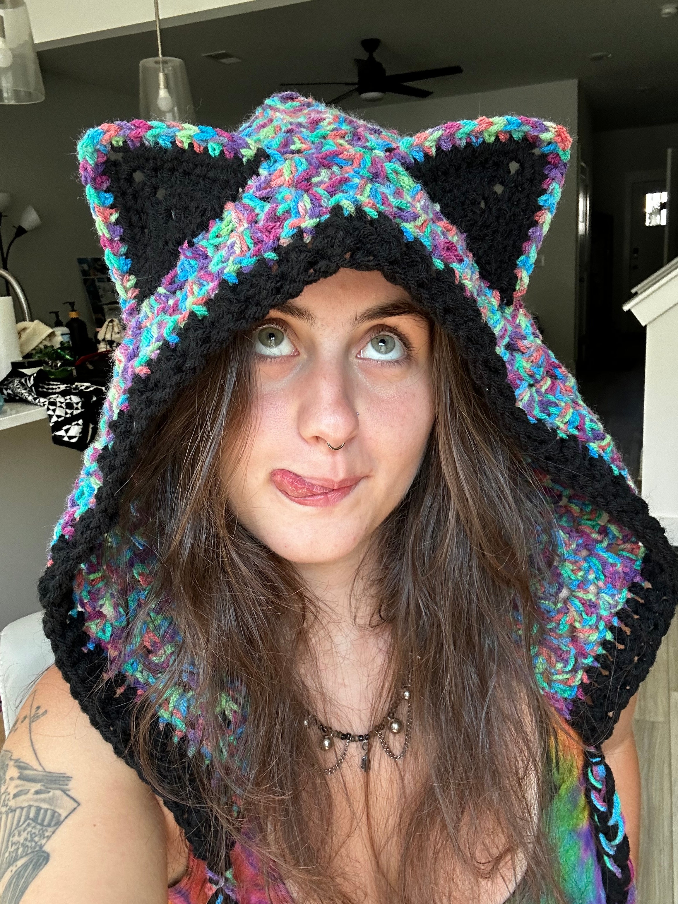 Crochet Magical Cat Hood | Funfetti Kitty