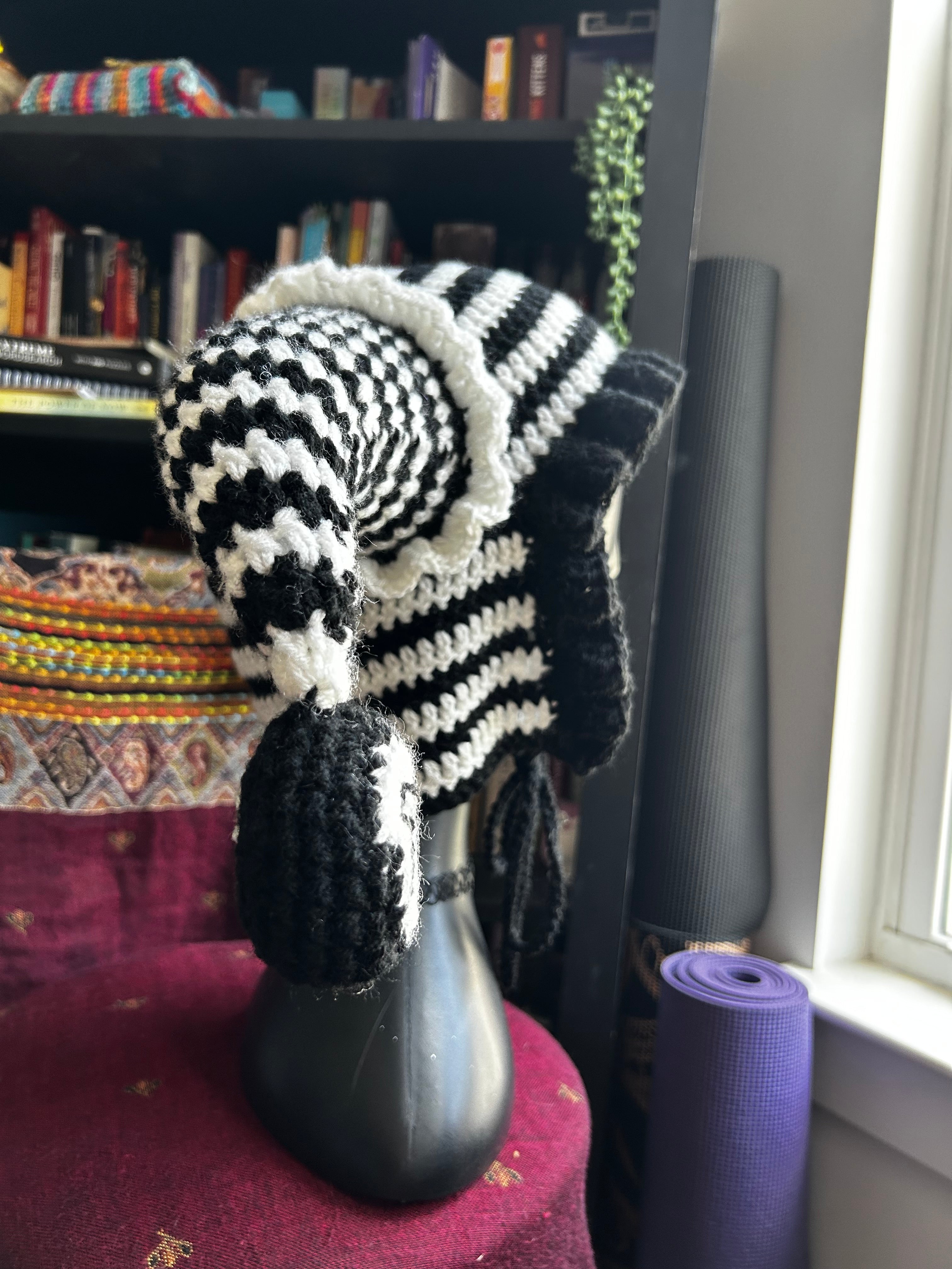 Trippy Balls | Crochet Jester Hat with 8 Ball Squeakers Inside