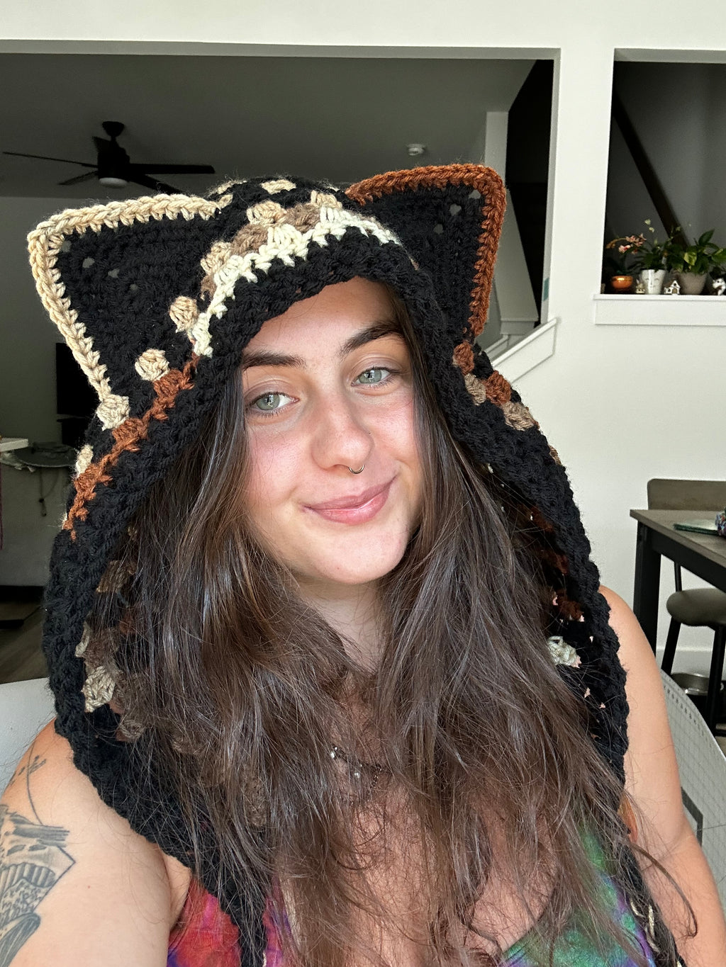 Crochet Magical Cat Hood | Calico Cat