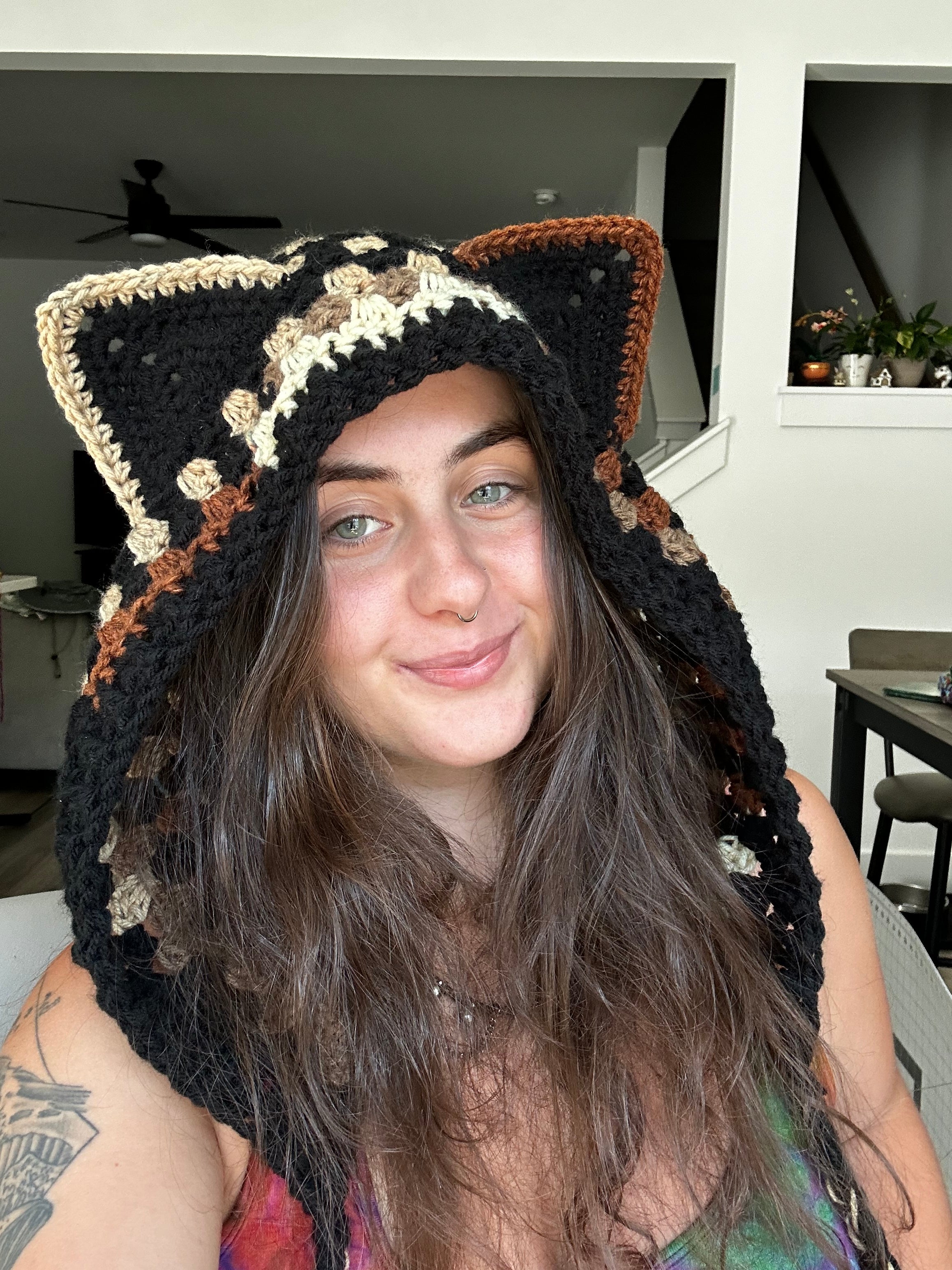 Crochet Magical Cat Hood | Calico Cat