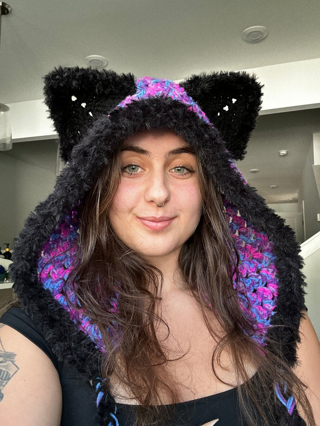 Crochet Magical Cat Hood with Fur