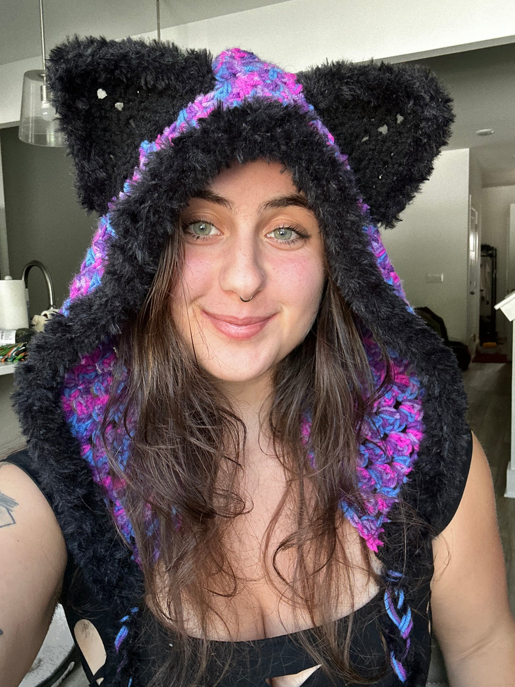 Crochet Magical Cat Hood with Fur