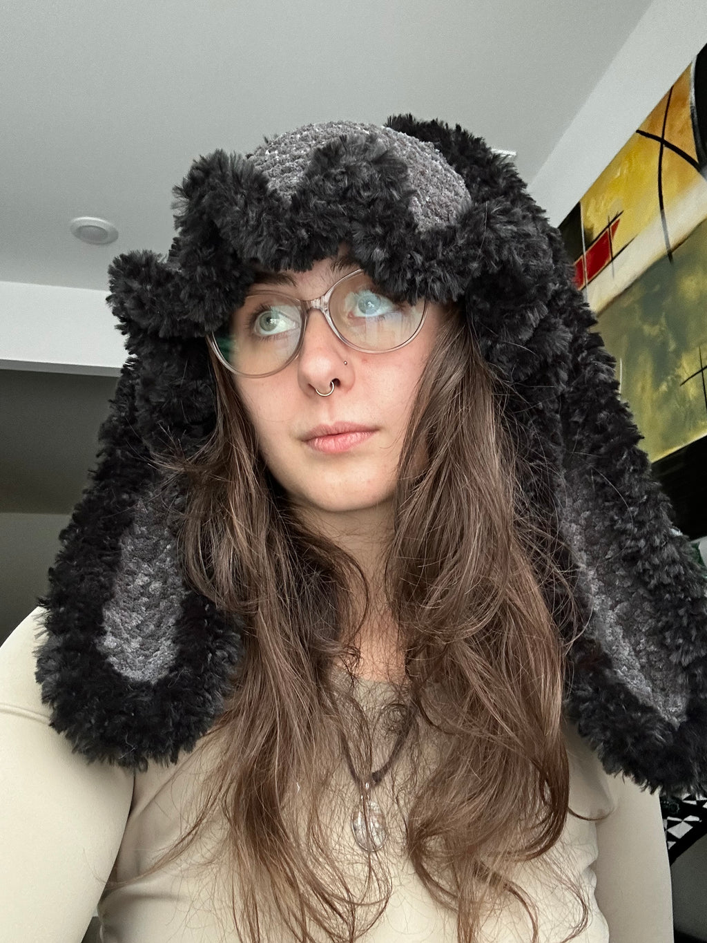 Crochet Bunny Bucket Hat with Ruffles & Fur